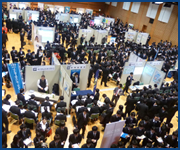 Job fairs that require spacious, level floor spaces with numerous small booths