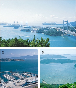 1.児島 2.牛窓 3.笠岡